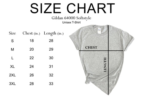 Gildan Soft Style Unisex Size Chart