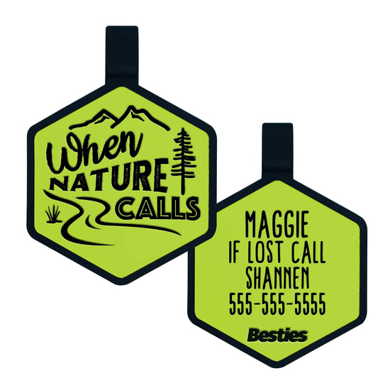 QR Code When Nature Calls Silicone ID Tag, Chartreuse