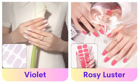 Violet Rosy Luster Nails