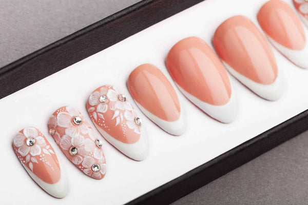 Handmade High Quality Press On Nails Customization Luxury Almond Style –  Birmingham Nail Supply Store