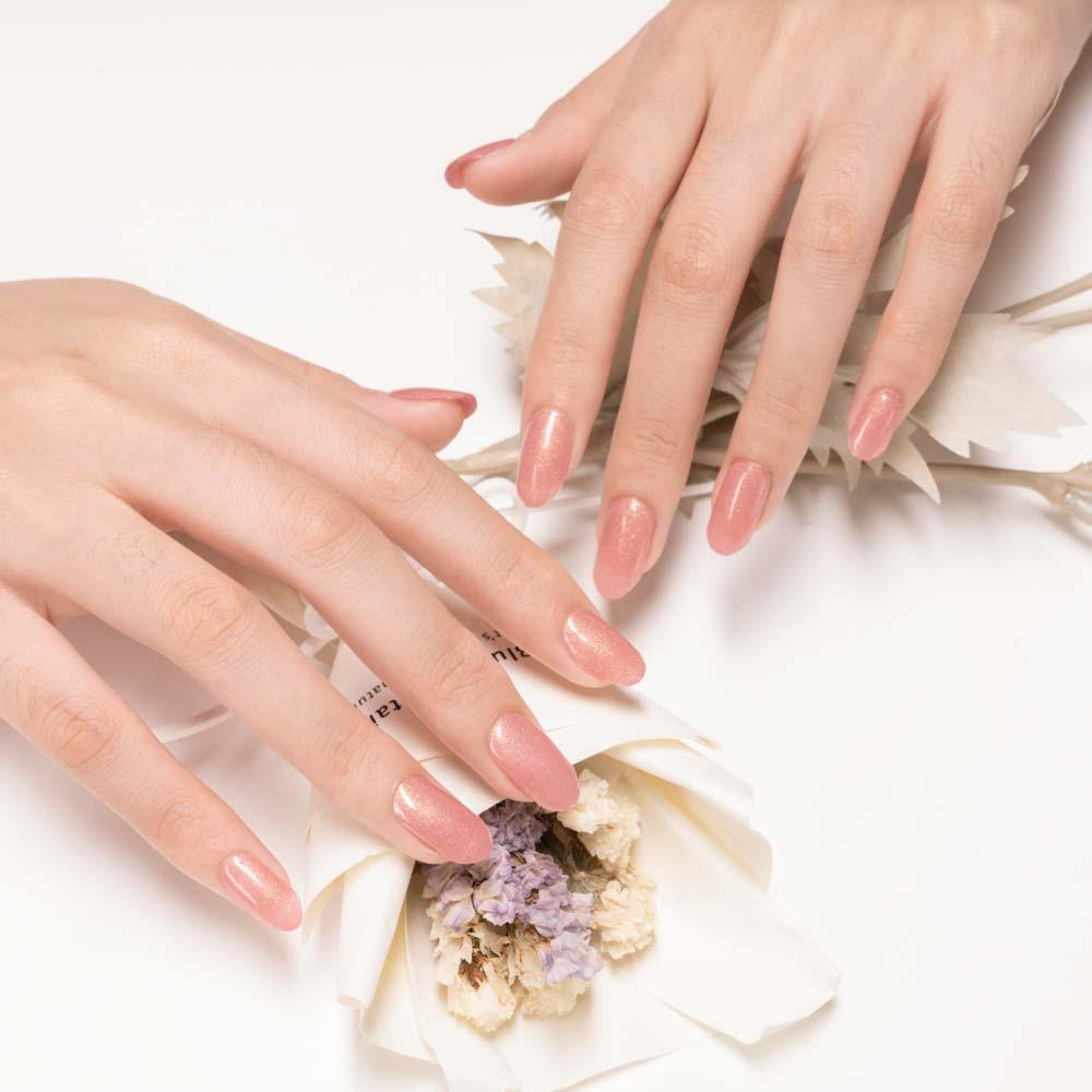 Classic Off-White Pearl Semi-Cured Gel Nails, Ivory