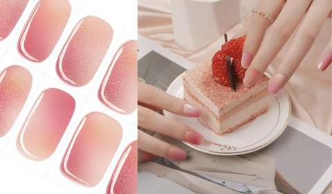 Trendy Hot Pink Barbie Glitter and Sparkling Gel Nail Sticker | Love Sparkles | Danni & Toni