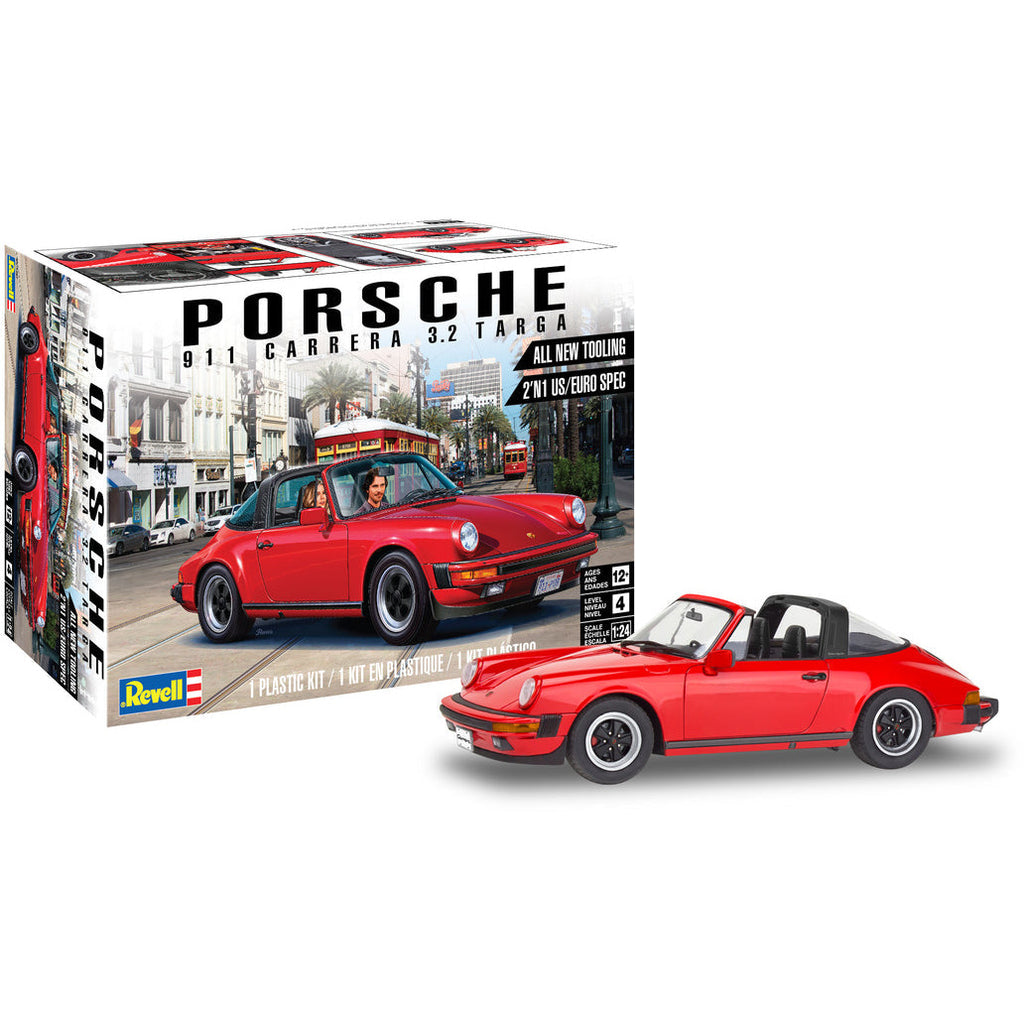 Porsche 911 Carrera 3.2 Coupe G-Model. Car scale model kit in 1/24 scale  manufactured by Revell (ref. REV07688, also 4009803076881 and 07688)