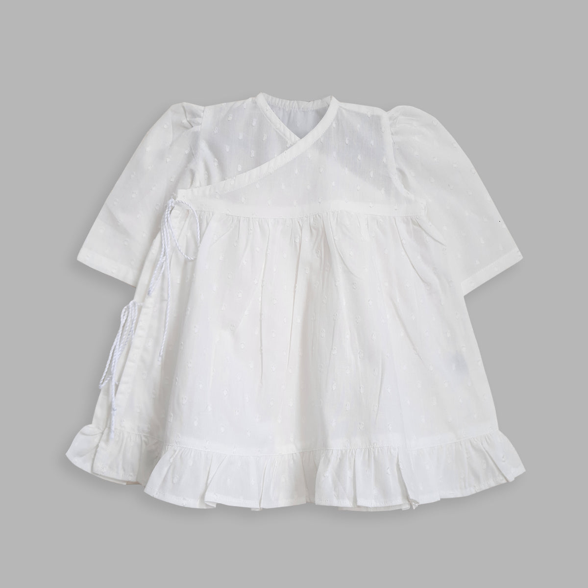 Organic Cotton Putta Puff Sleeve Girls Jabla / Dress - WHITE – KEEBEE ...