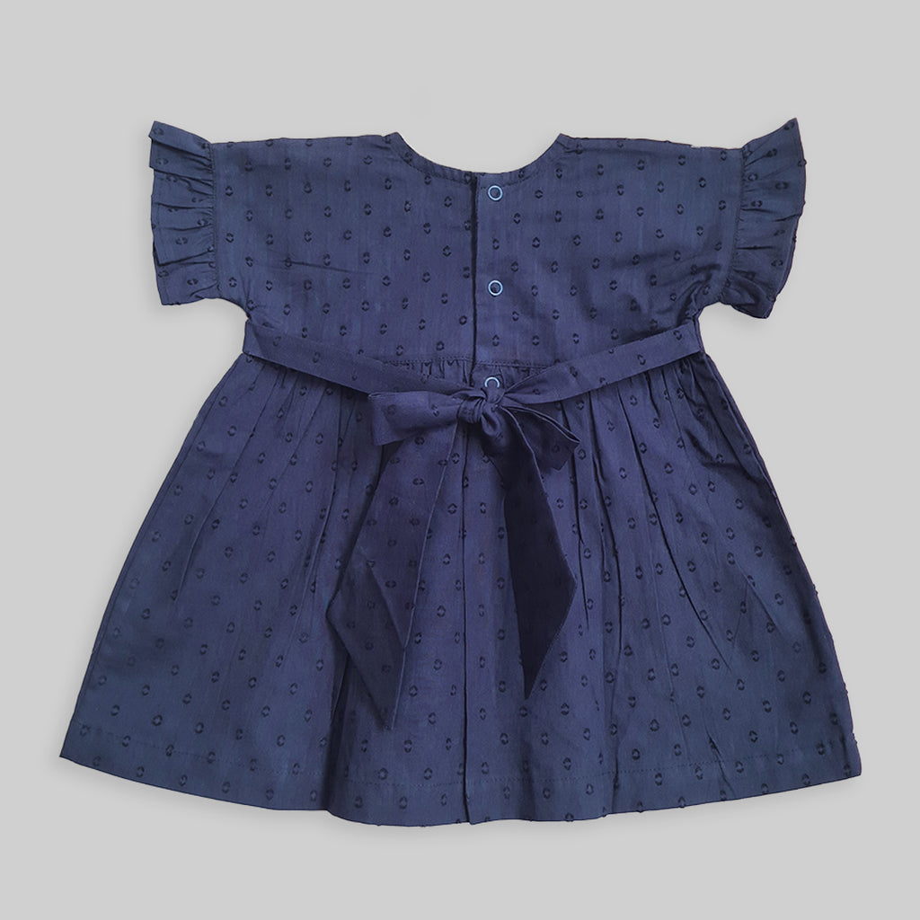 ORGANIC COTTON DENIM INDIGO PUFF SLEEVE BABY GIRL KIDS DRESS ...