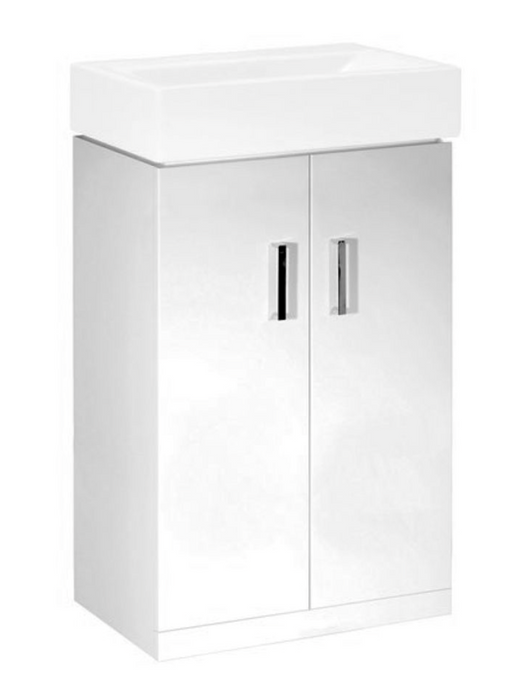 Atlantis White Floorstanding 450 Vanity Unit with Basin — Wise Bathrooms