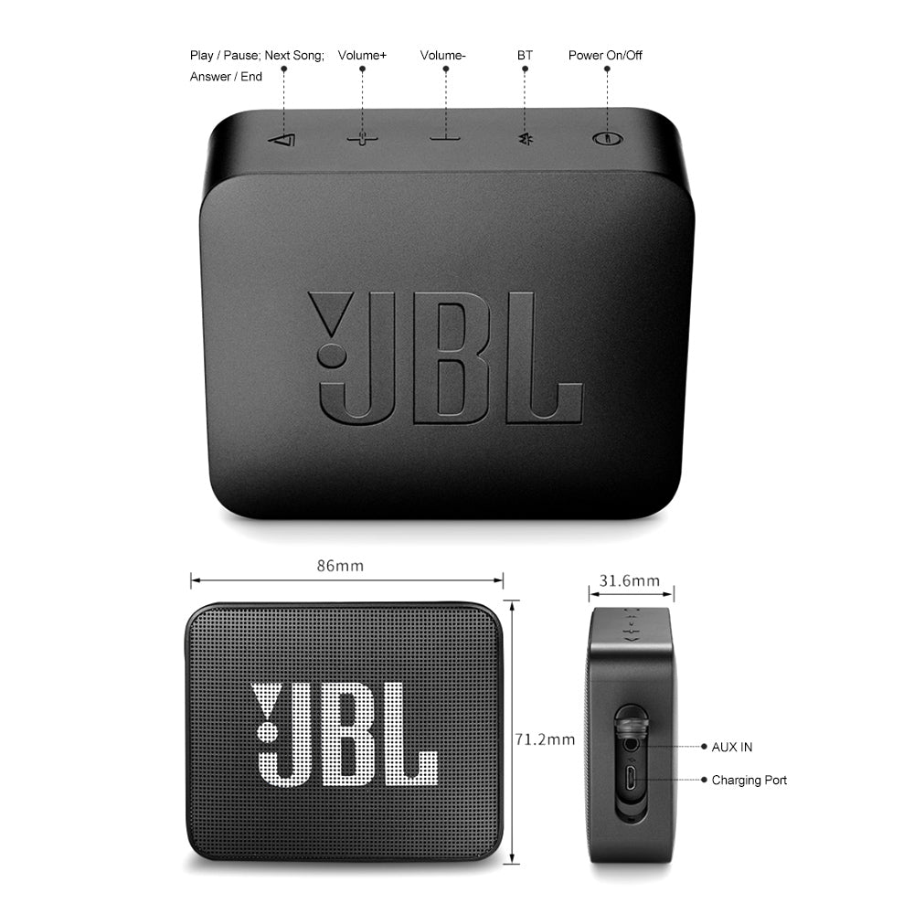 spyd Giv rettigheder God følelse JBL GO 2 Wireless Bluetooth Speaker IPX7 Waterproof With Mic –  MercadoGames.com