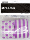 Stripes And Dots Crepe Streamers 2Pk - Purple