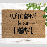 Welcome to our Home Paw Prints Doormat