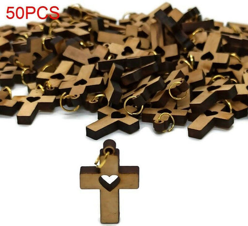 6pcs Olive Wood Cross Necklace Plain Wooden 1.5 Pendant Bethlehem Jer —  Orthodox Depot
