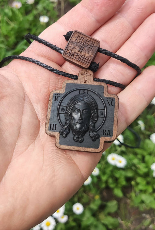 Handmade Olive Wood Orthodox Cross & Necklace from the Holy Land