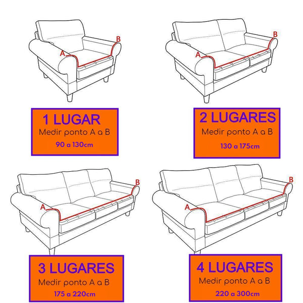 Sofá Normal Tamanhos