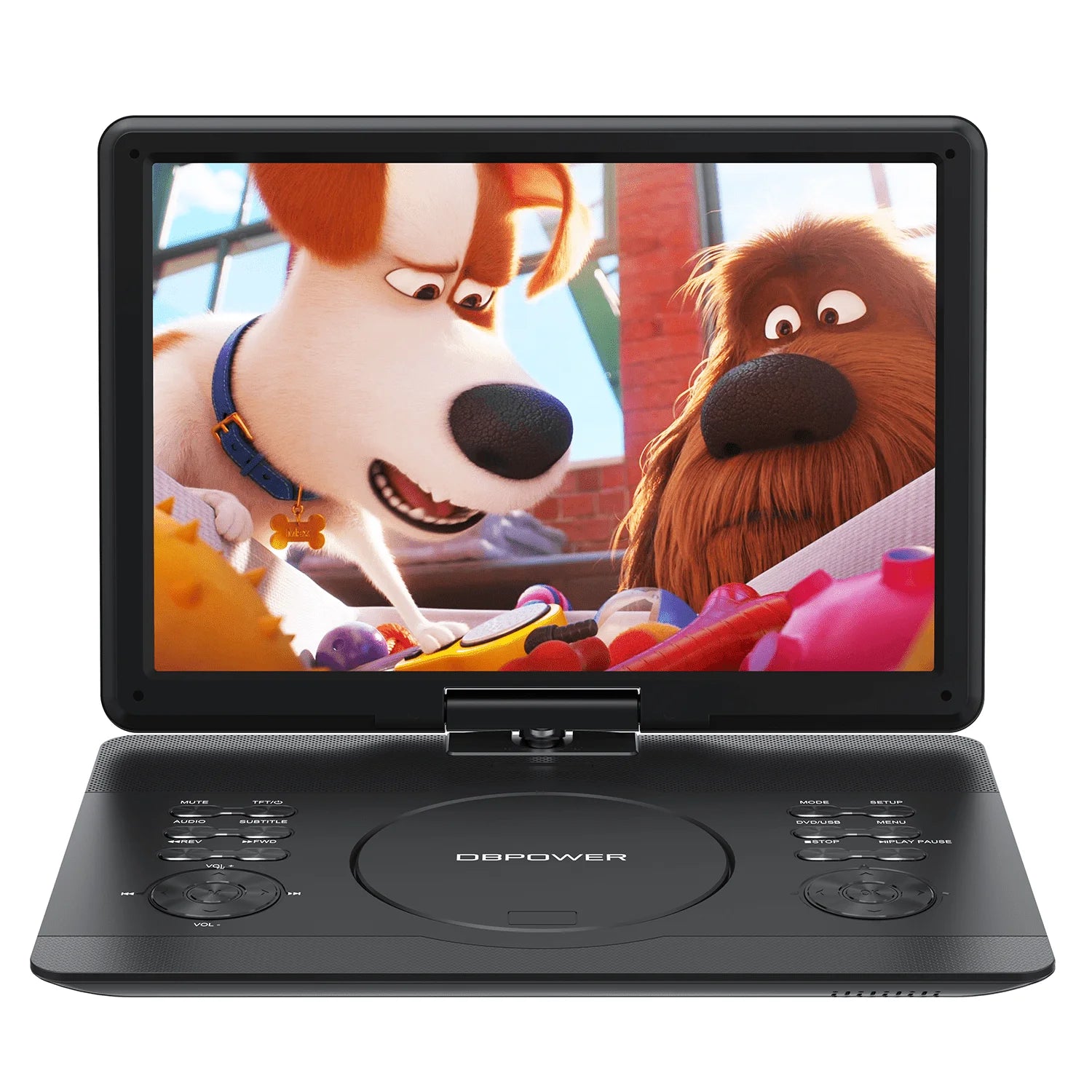 DBPOWER 16.9" Portable DVD Player with HD Swivel Large Screen,Support USB/SD/ DVD/TV Sync(Do Not Support Blu-Ray)