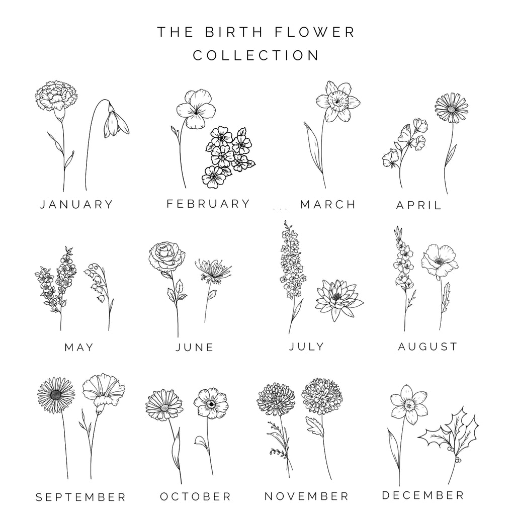Custom Family Birth Flower Bouquet Birth Month Flower Birth