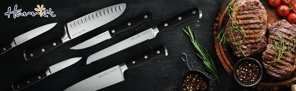 harriet Steak Knife Set, Serrated Steak Knives Set of 6, Full Tang German  Stainless Steel Steak Knives, Black