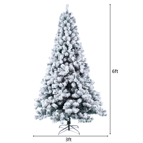 7FT Christmas Tree Flocking Spray White Tree Plus Pine Cone