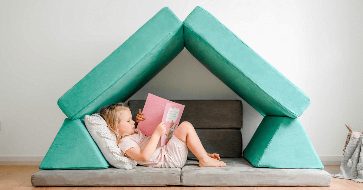 The Funsquare kids play couch takes all the points of the Montessori Method into consideration, creating this versatile piece of play equipment
