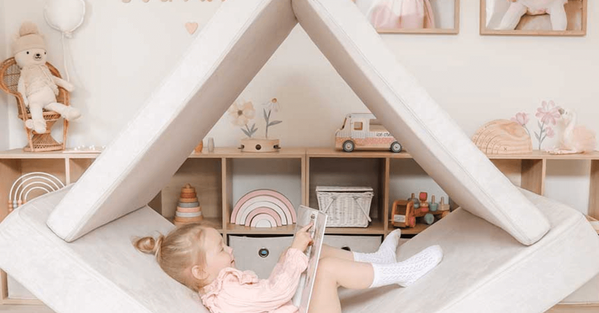 This playroom evokes Scandi-inspired design with a little flair here and there!