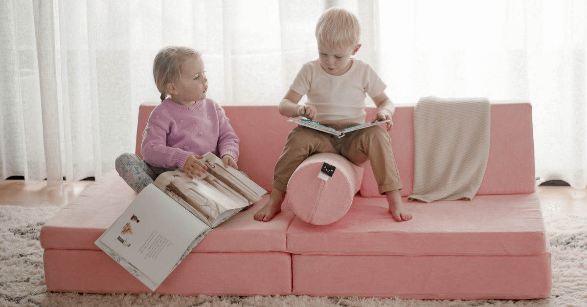 Funsquare kids play couches are the perfect materials for making a cubby.