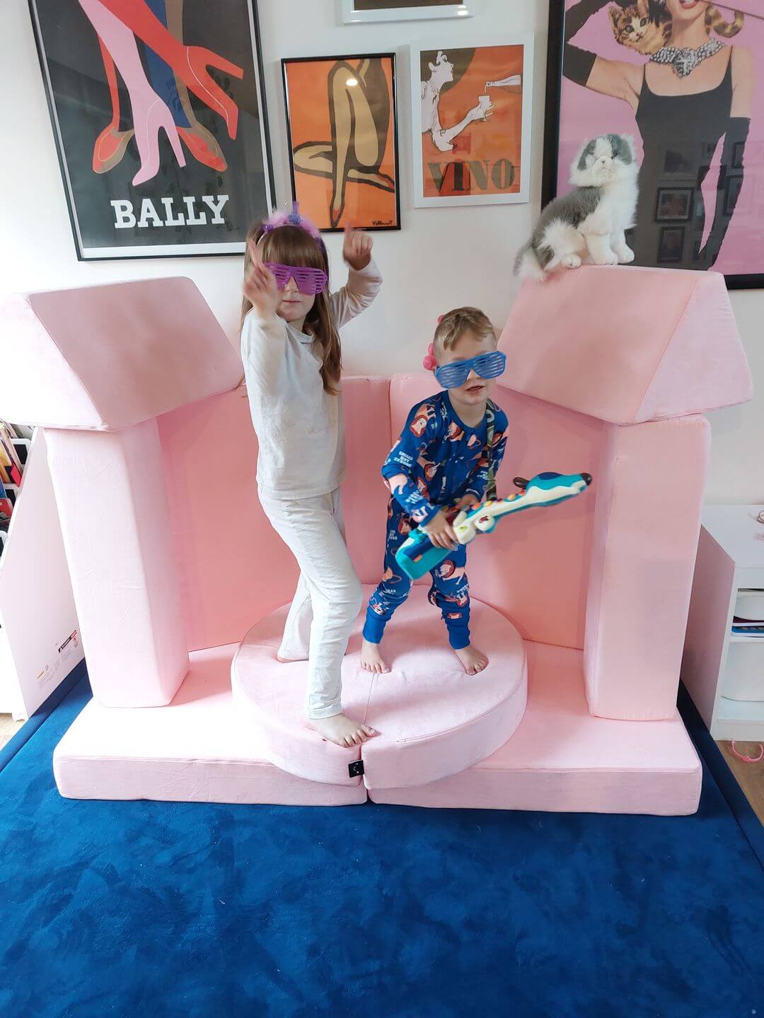 Not only can Funsquare's kids' play couch make a great cubby; it also doubles as a fabulous stage!