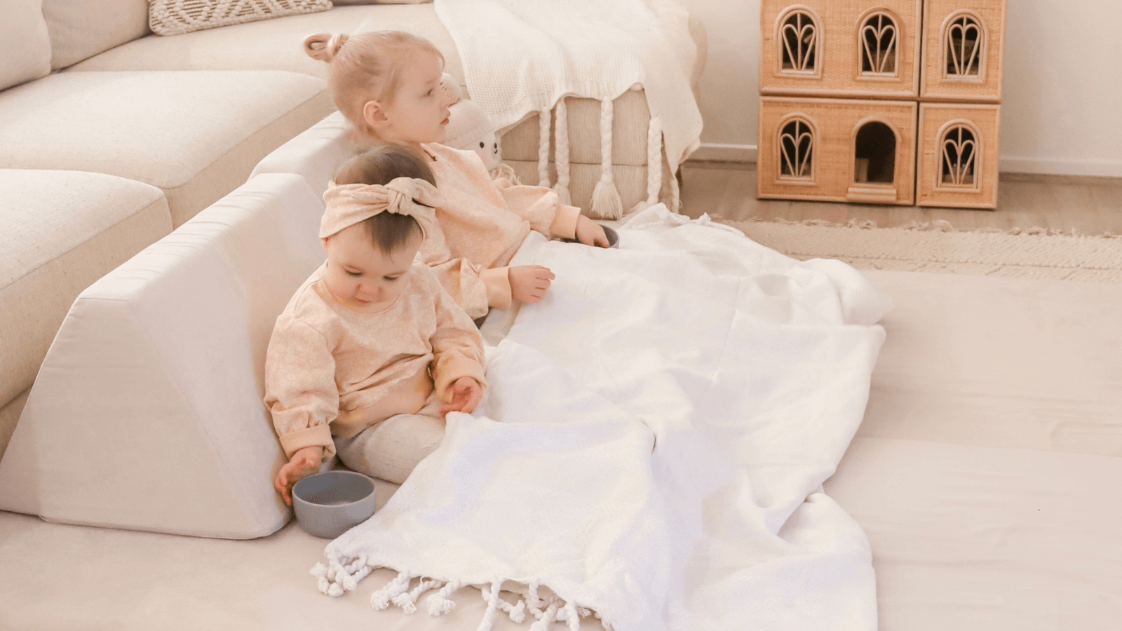 These two love their very own movie theatre made from their Funsquare kids play couch!