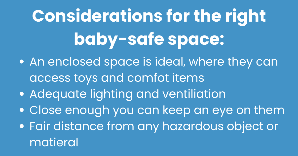 selecting the right space for your baby-safe play area