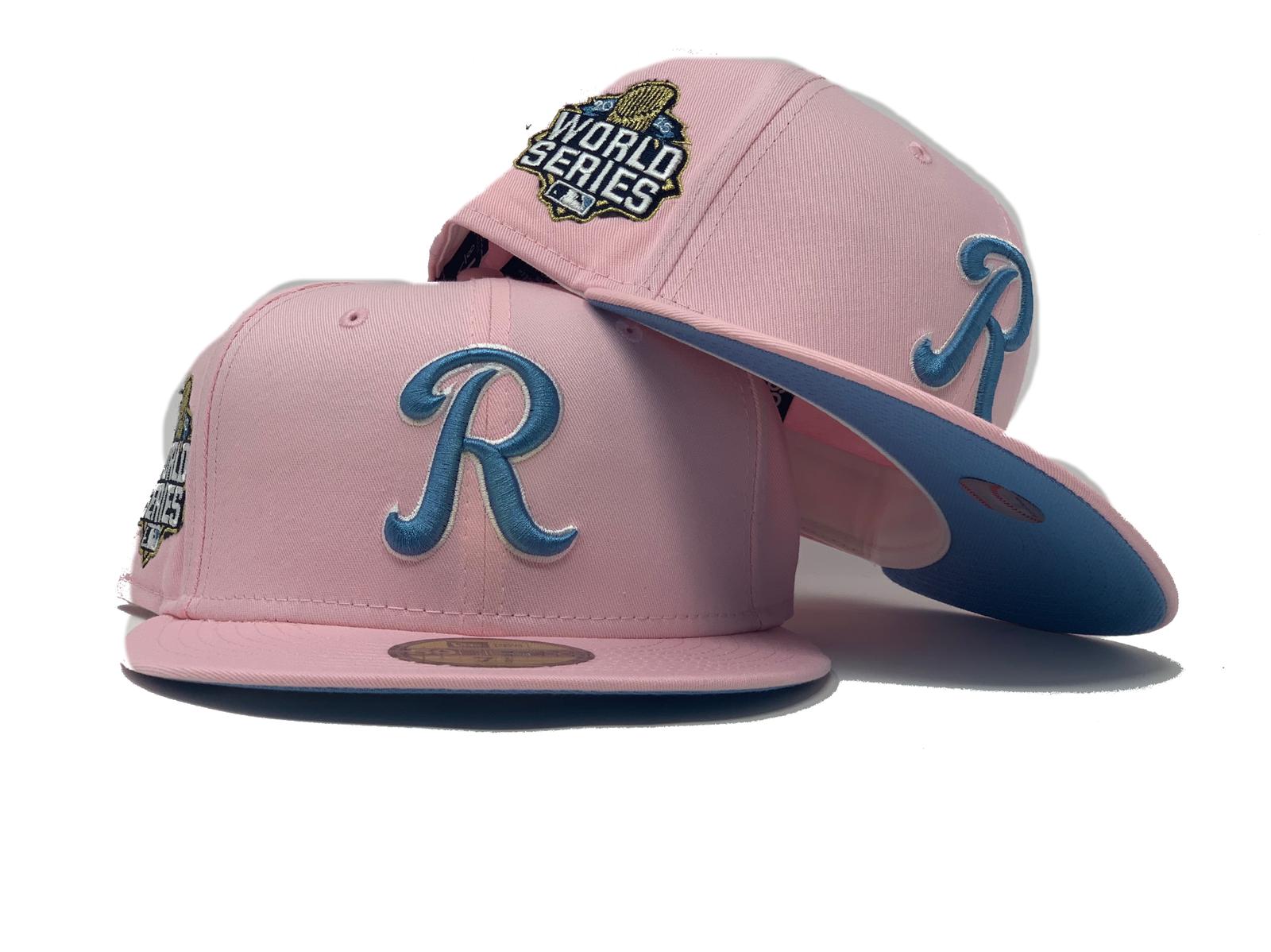 custom fitted hats pink brim