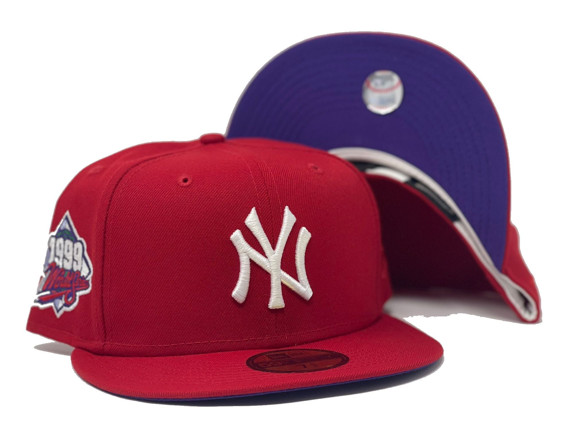 Red New York Yankees 1999 World Series Custom New Era Fitted Hat ...