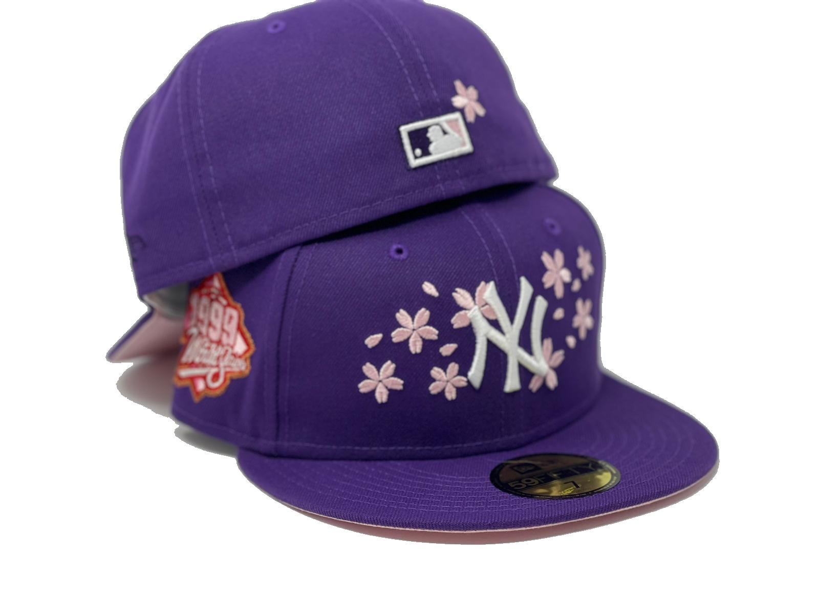 purple brim fitted hat