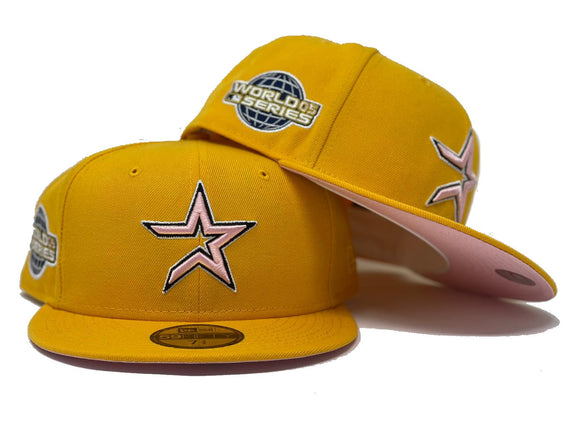 yellow pink brim fitted