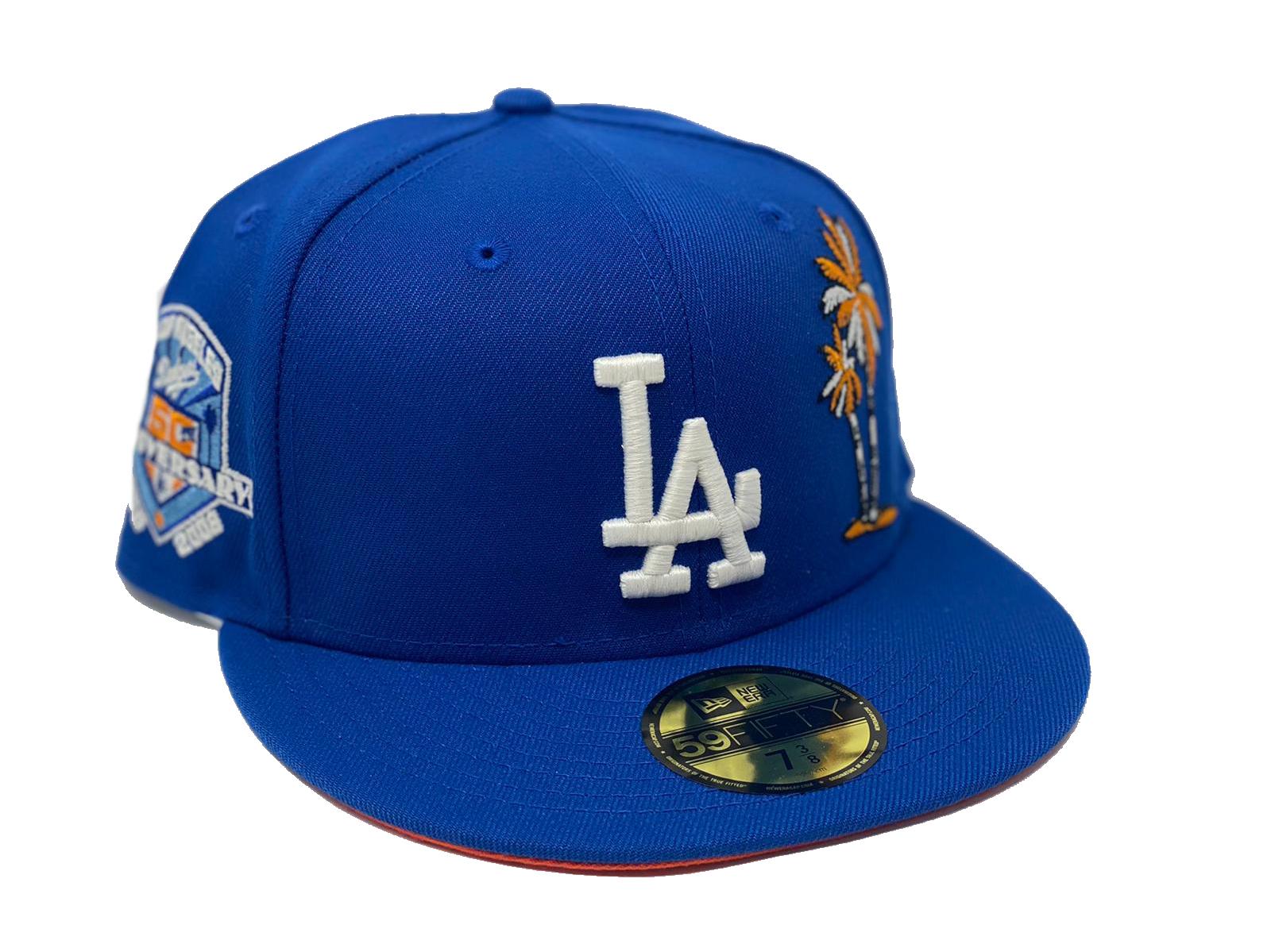 LOS ANGELES DODGERS 50TH SEASON BRIGHT ROYAL ORANGE BRIM NEW ERA FITTE ...