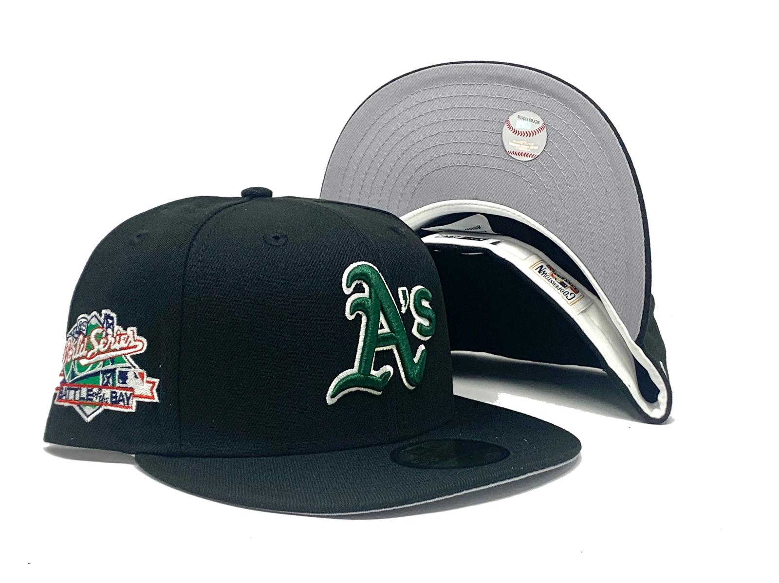 oakland a's fitted hat grey brim