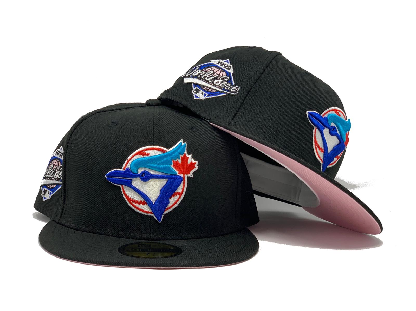 black and pink blue jays fitted