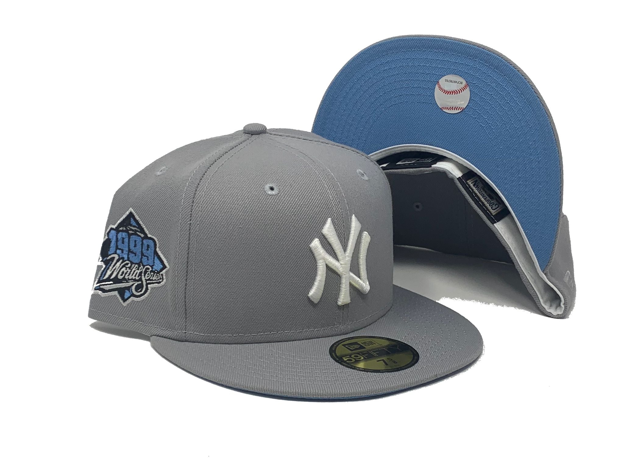 grey world series hat