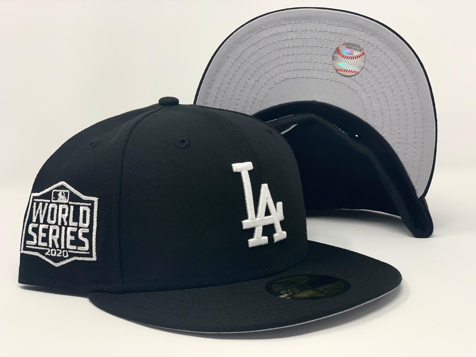 LOS ANGELES DODGERS 2020 WORLD SERIES BLACK GRAY BRIM NEW ERA FITTED H ...