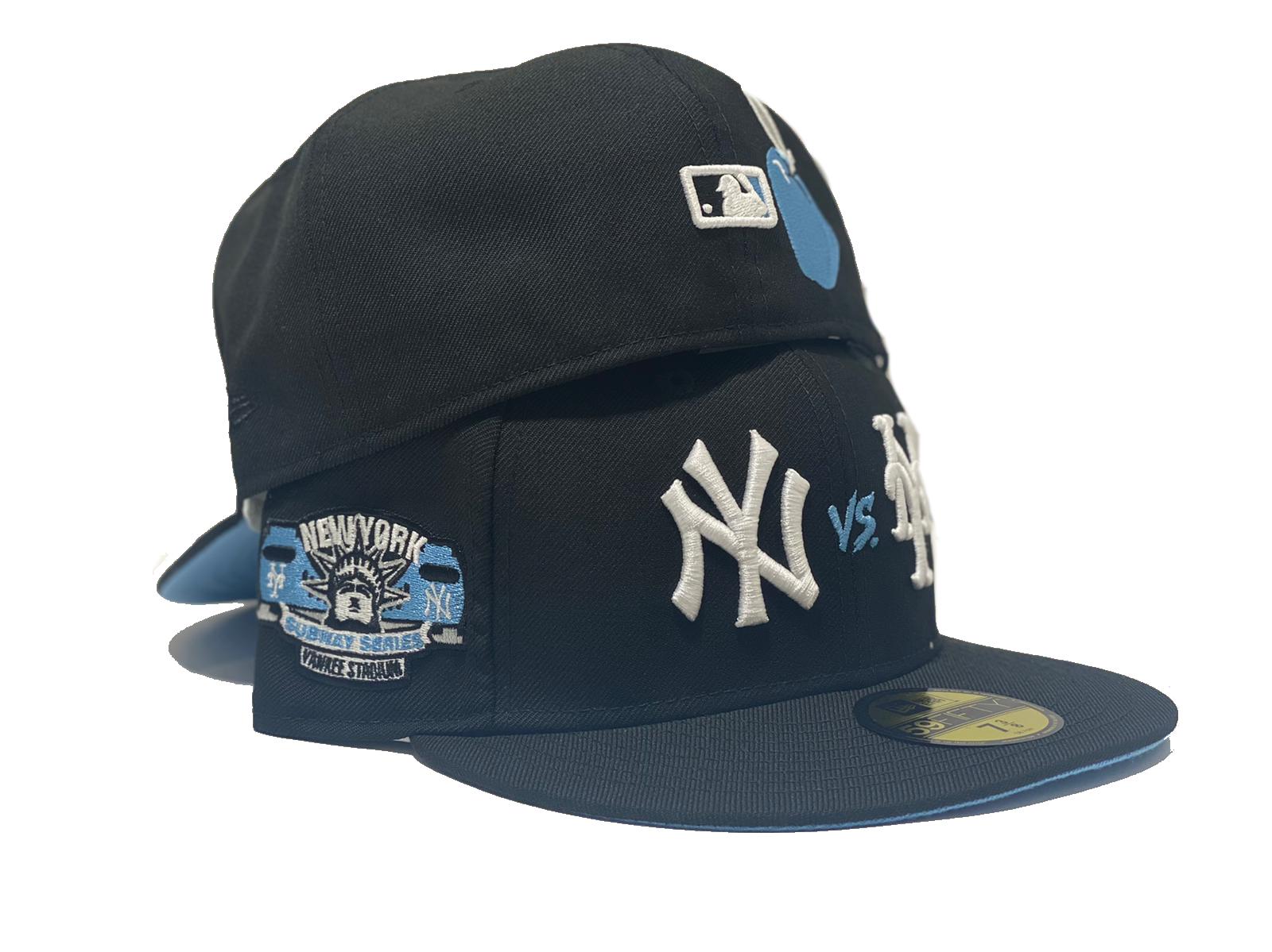 NEW YORK YANKEES * METS SUBWAY SERIES BLACK ICY BRIM NEW ERA FITTED HA ...