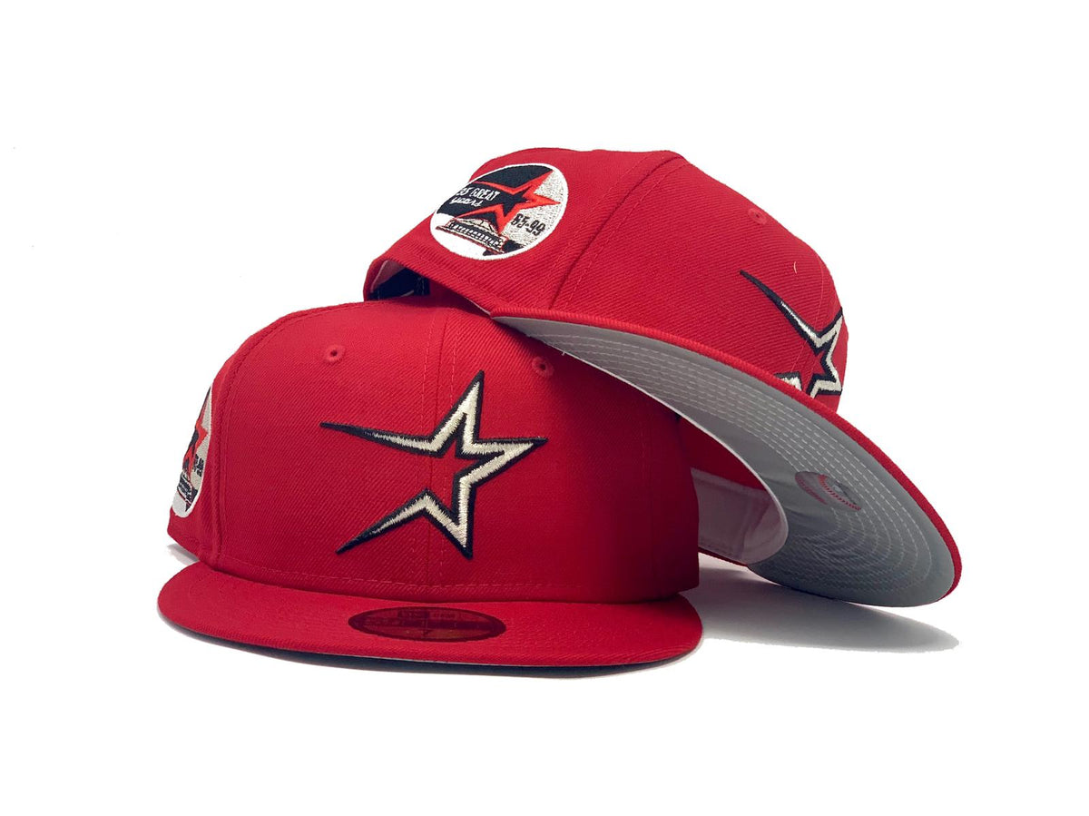 HOUSTON ASTROS 35TH ANNIVERSARY RED REFLECTIVE BRIM NEW ERA FITTED HAT ...