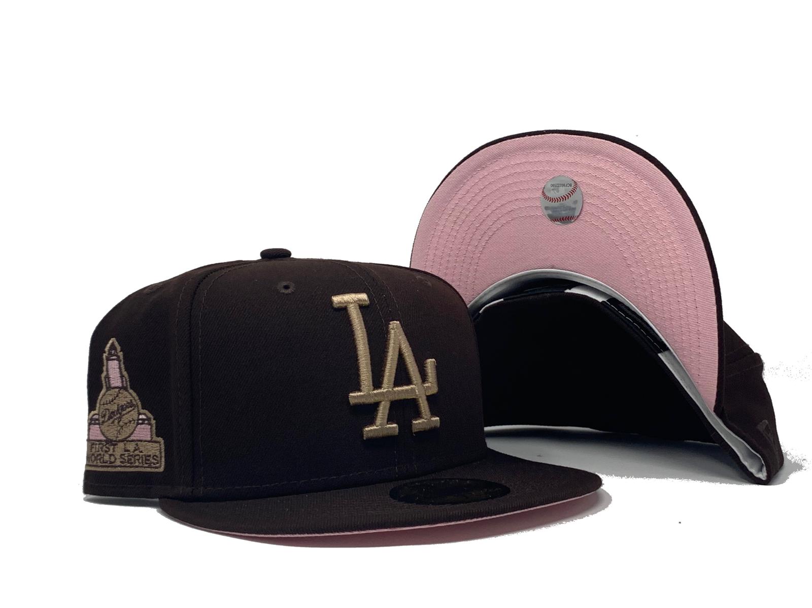 brown fitted with pink brim