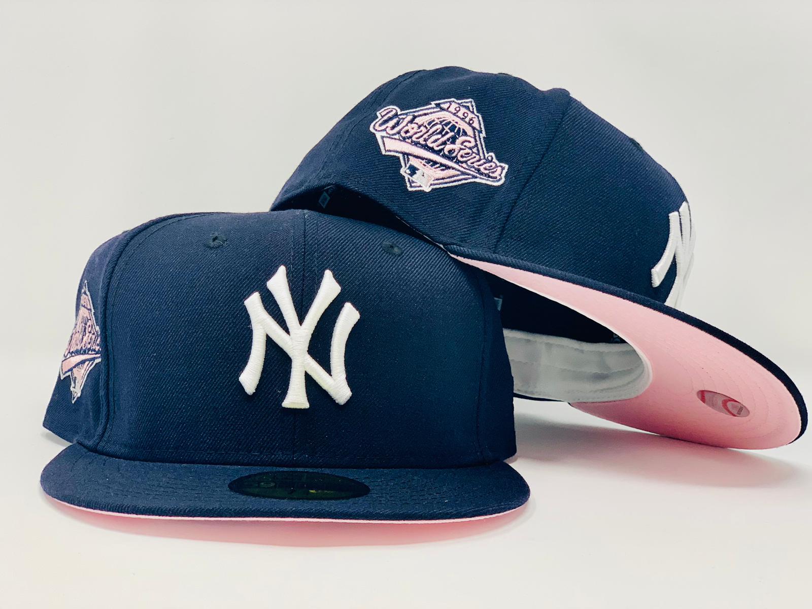 blue yankee fitted pink brim