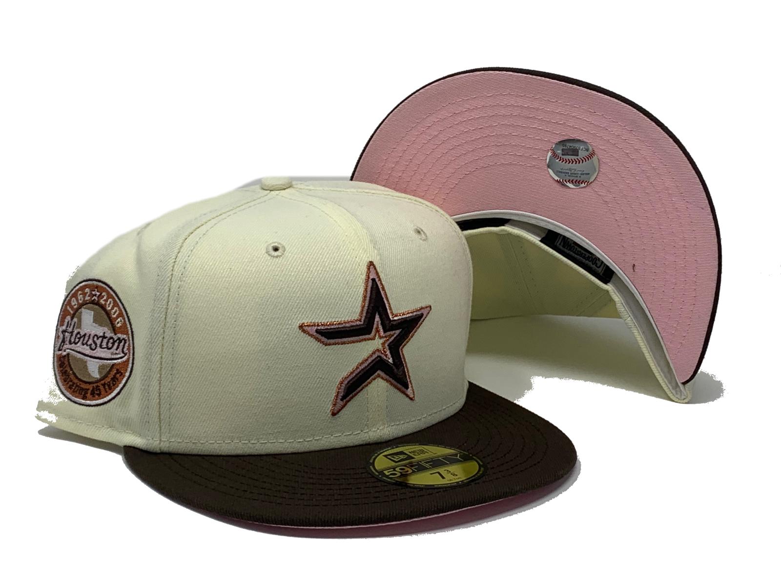 brown houston astros hat pink brim