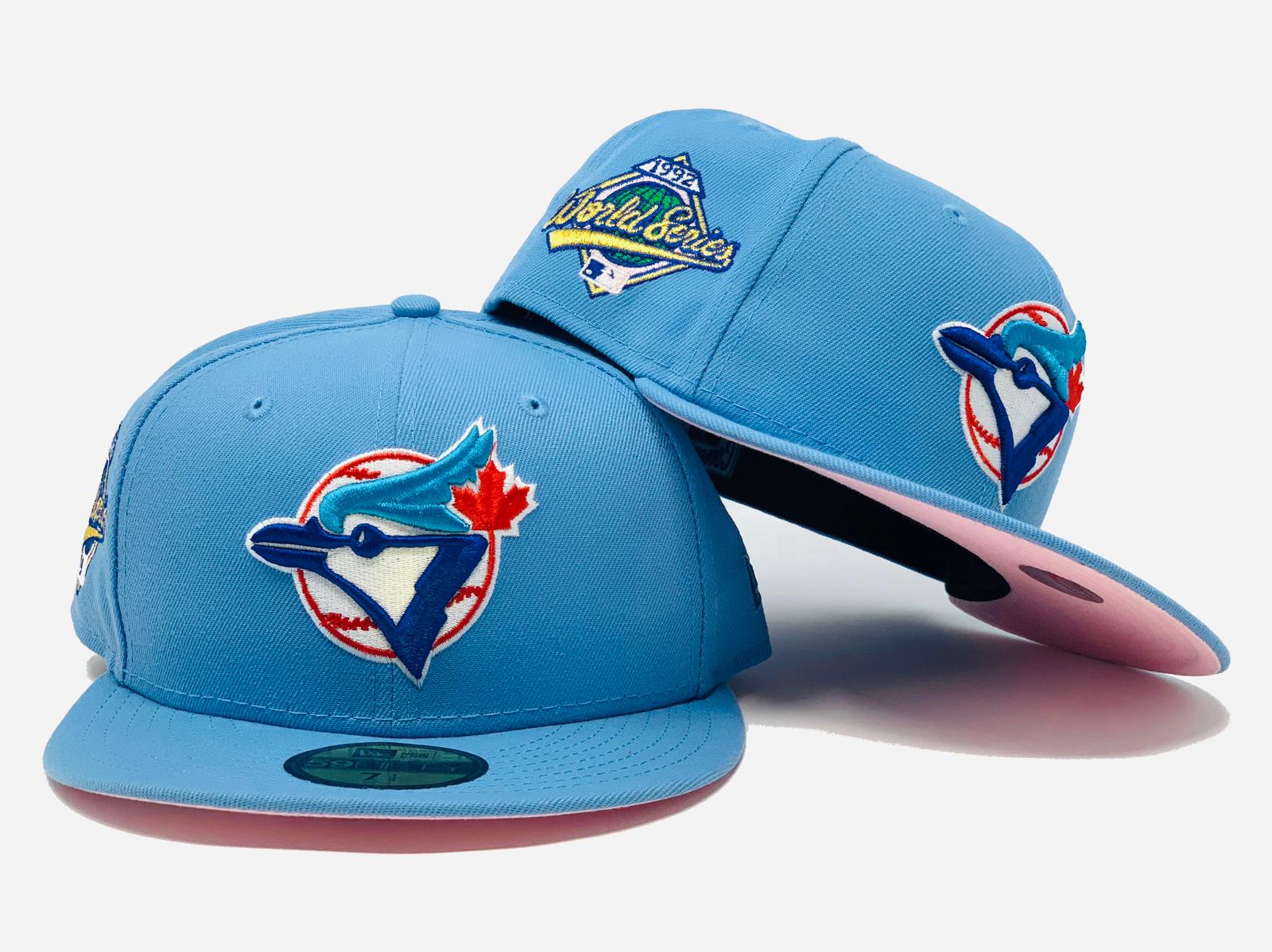 blue and pink blue jays hat