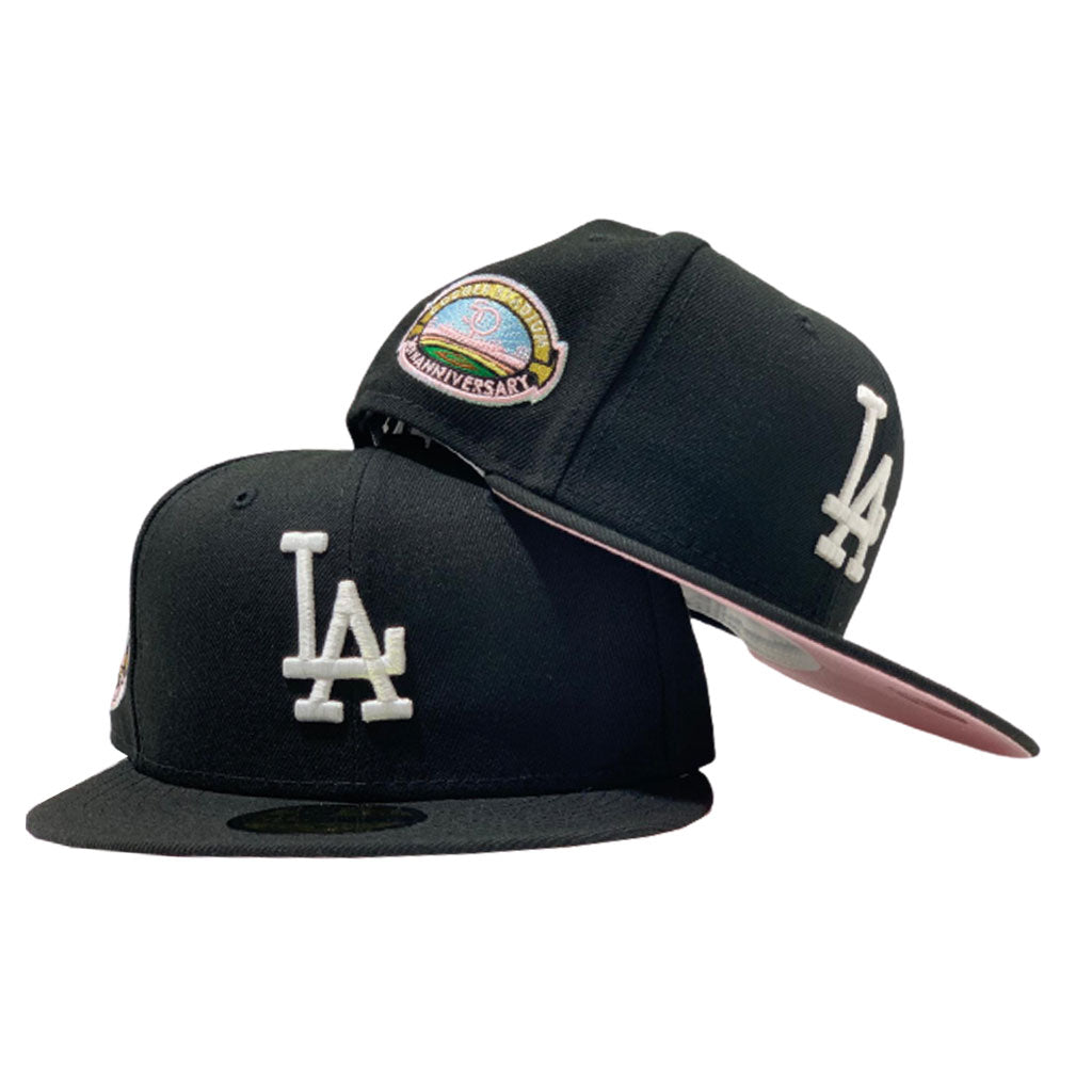 black and pink dodgers fitted