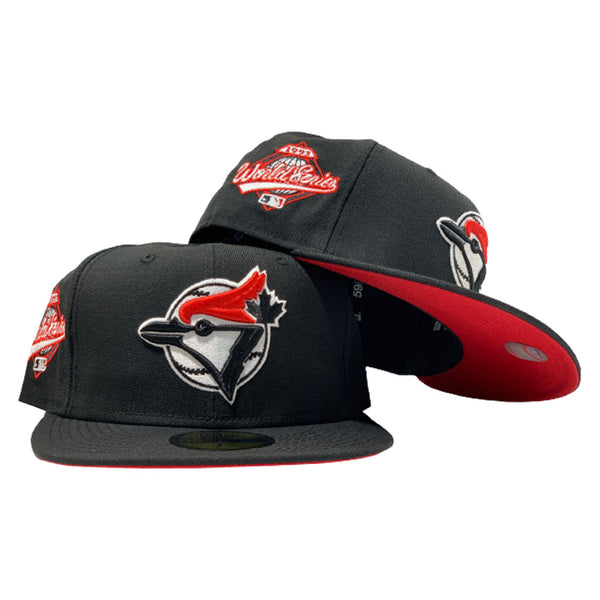 Toronto Blue Jays 1993 World Series Black Red Brim New Era Fitted Hat Sports World 165
