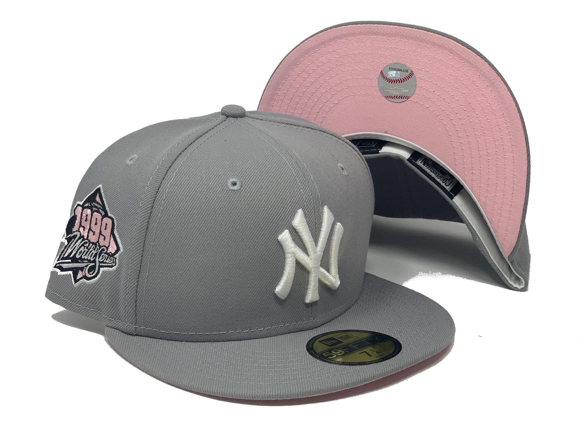 NEW YORK YANKEES 1999 WORLD SERIES "PINK CONCRETE" NEW ERA FITTED HAT