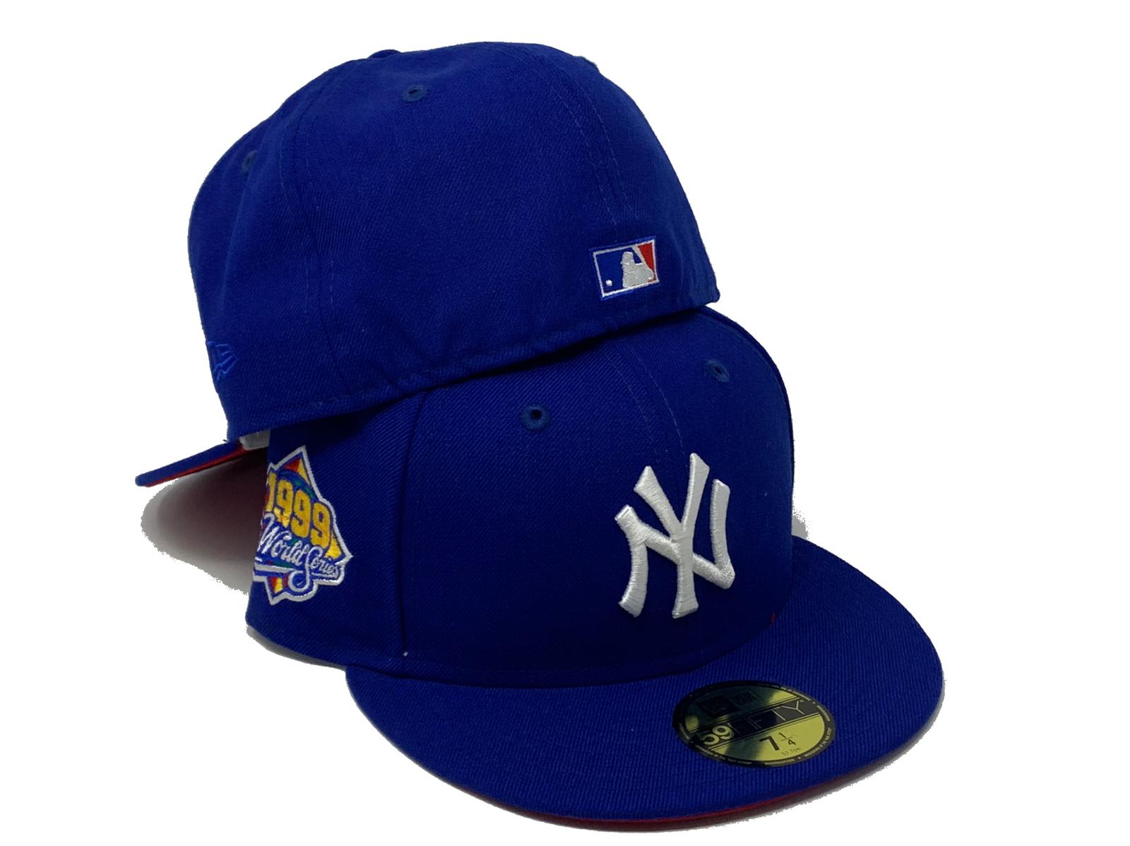 NEW YORK YANKEES 1999 WORLD SERIES ROYAL BLUE RED BRIM NEW ERA FITTED ...