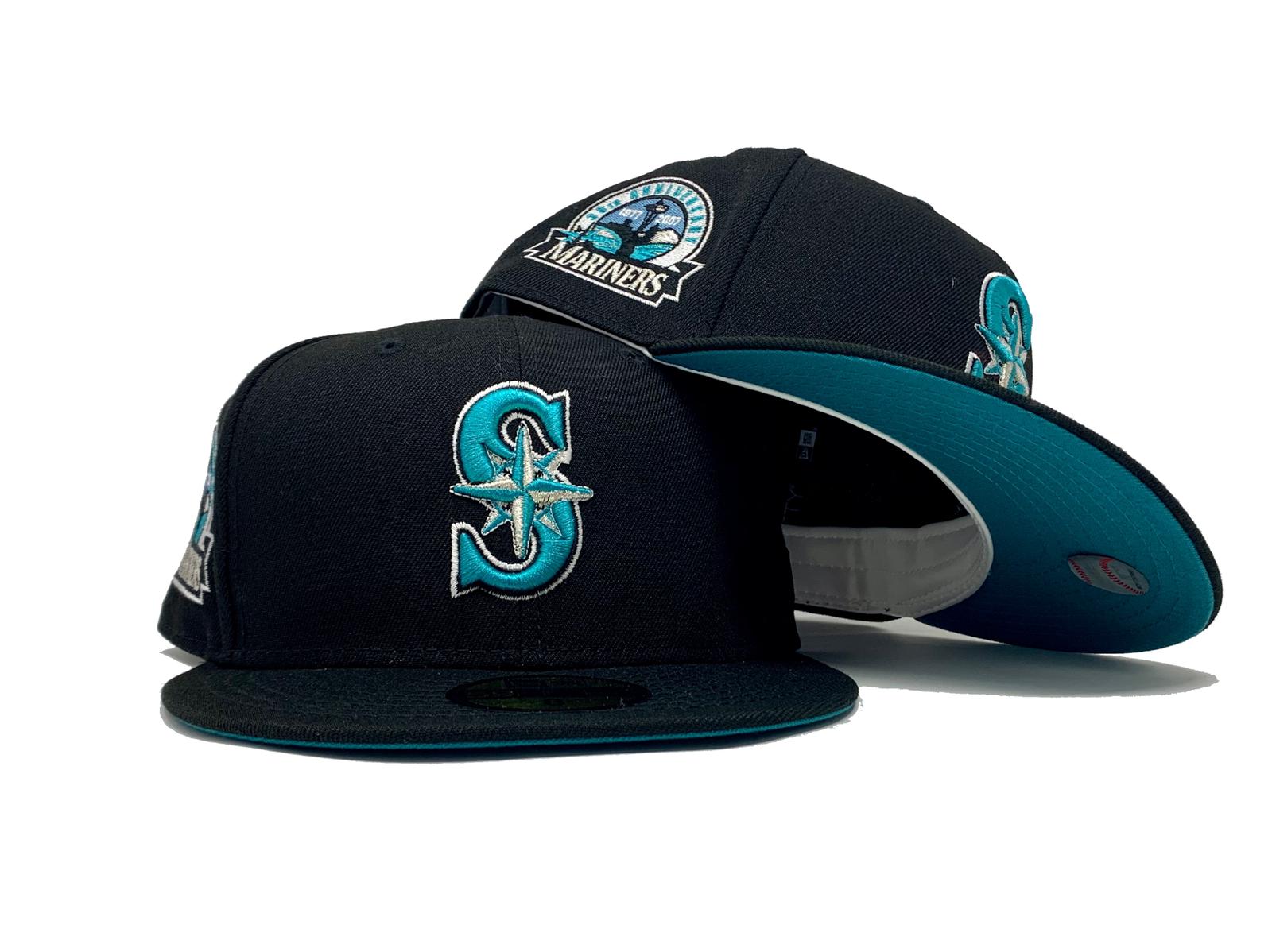 aqua fitted hat