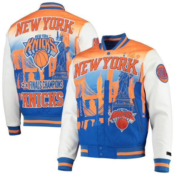 White New York Knicks Pro Standard Remix Varsity Full-zip Jacket ...