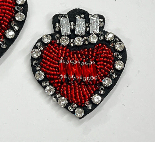 Heart Rhinestone Applique/Patch - Crystal