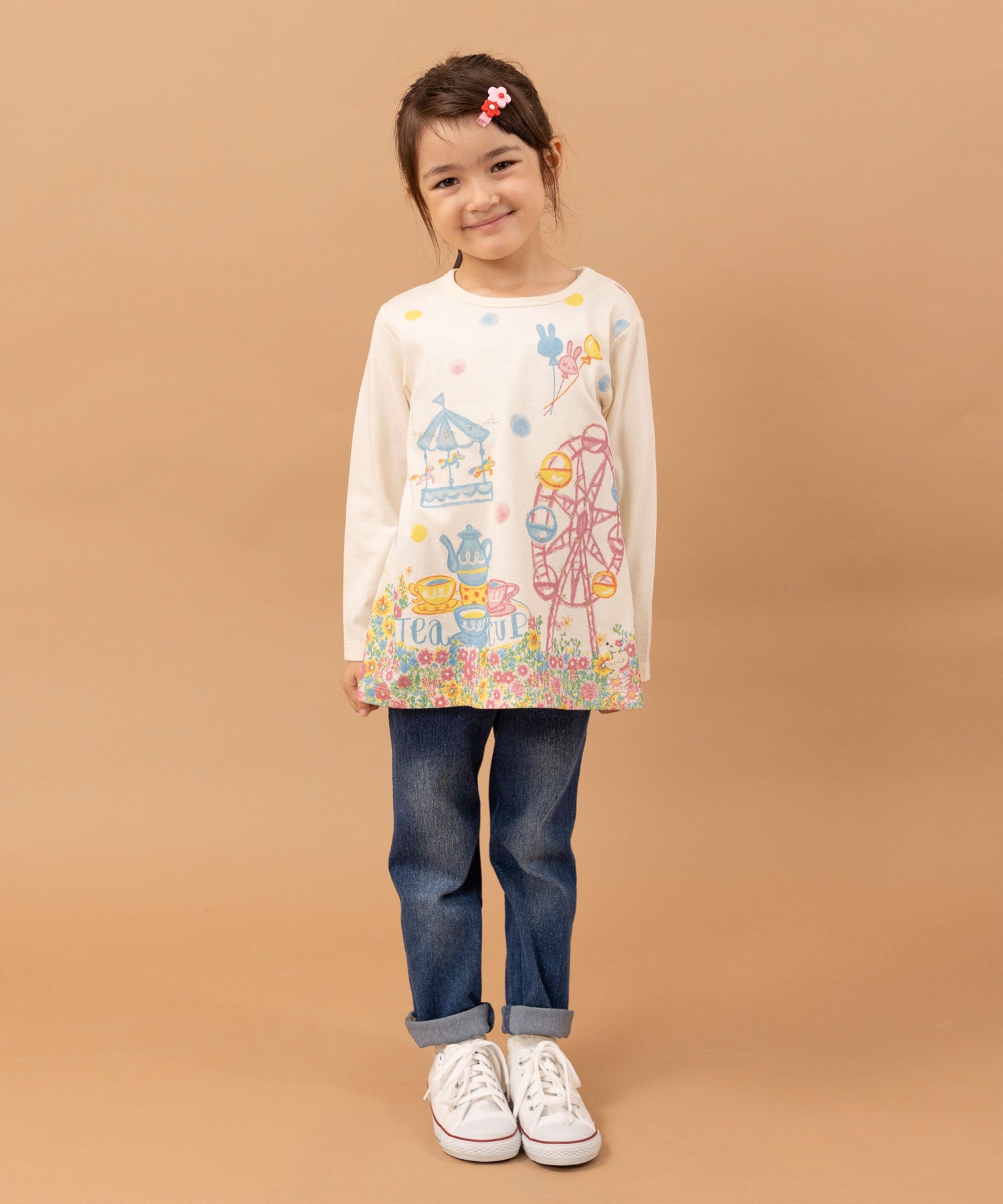 KP チュニック 七分袖 トップス 100 美品 - キッズ服女の子用(90cm~)