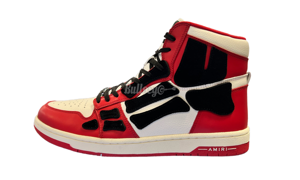 Amiri Skel-Top Leather and Suede High-Top Red White Sneakers-jordan super fly usa